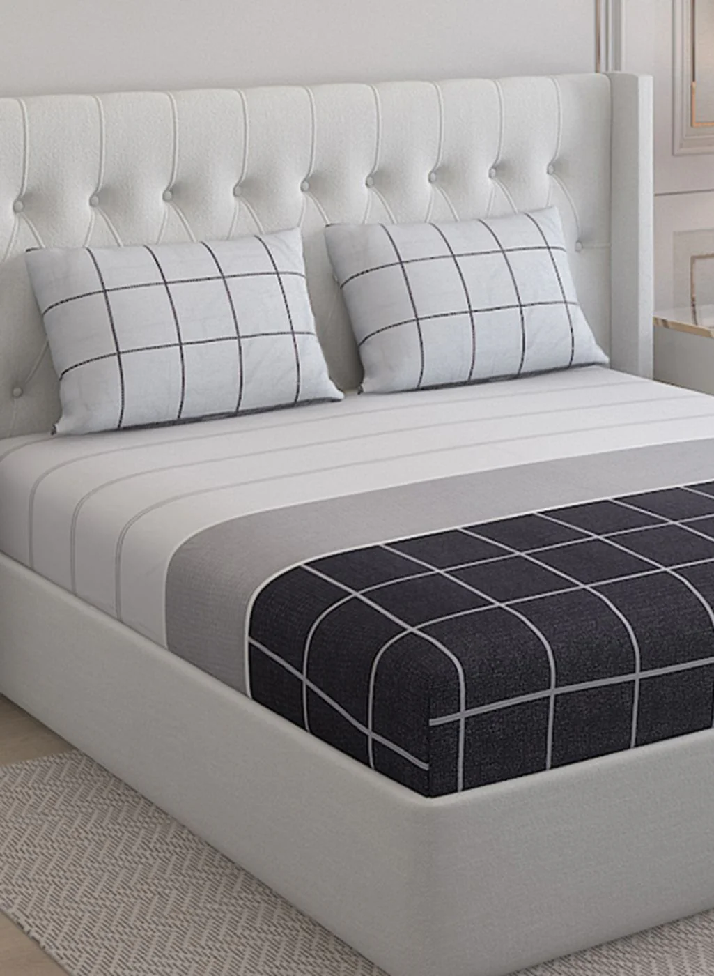 200TC Pure Cotton Queen Bedsheet with 2 Pillow Covers - Image 4