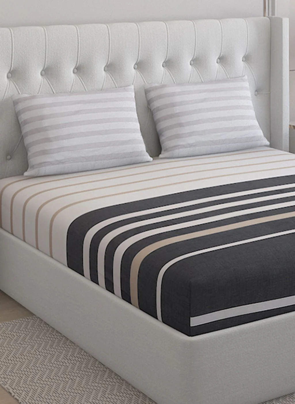 200TC Pure Cotton Queen Bedsheet with 2 Pillow Covers - Image 4