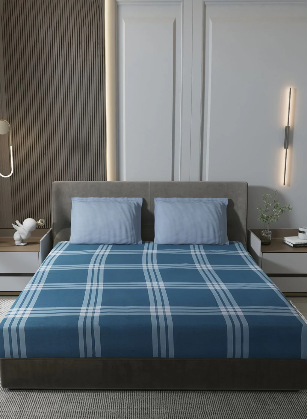 200TC Pure Cotton Queen Bedsheet with 2 Pillow Covers - Image 2