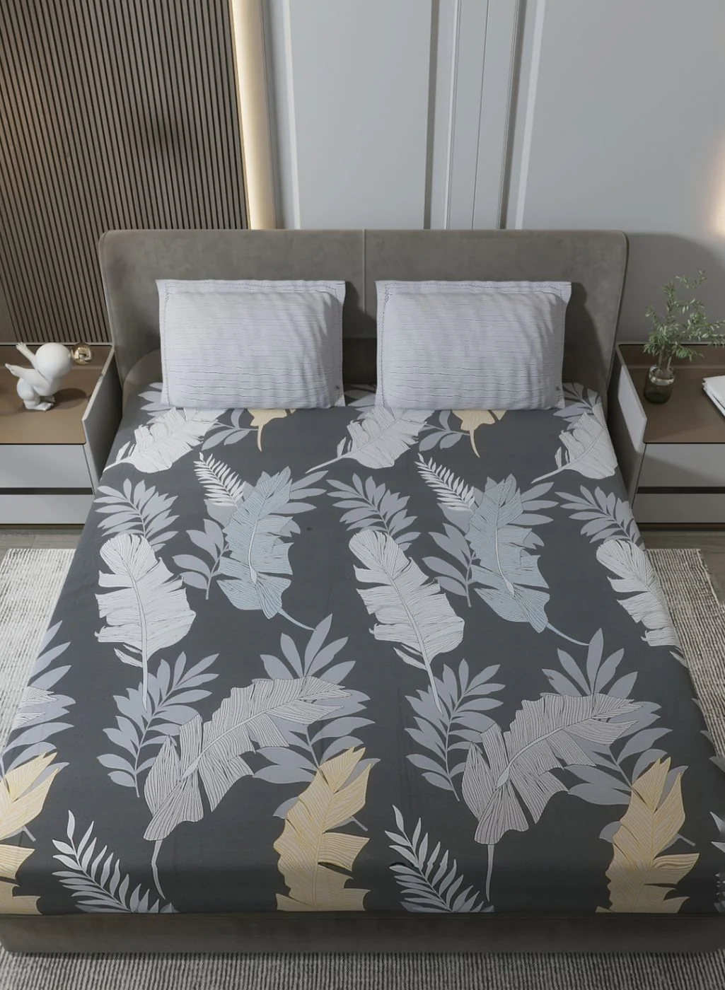 200TC Pure Cotton Queen Bedsheet with 2 Pillow Covers - Image 3