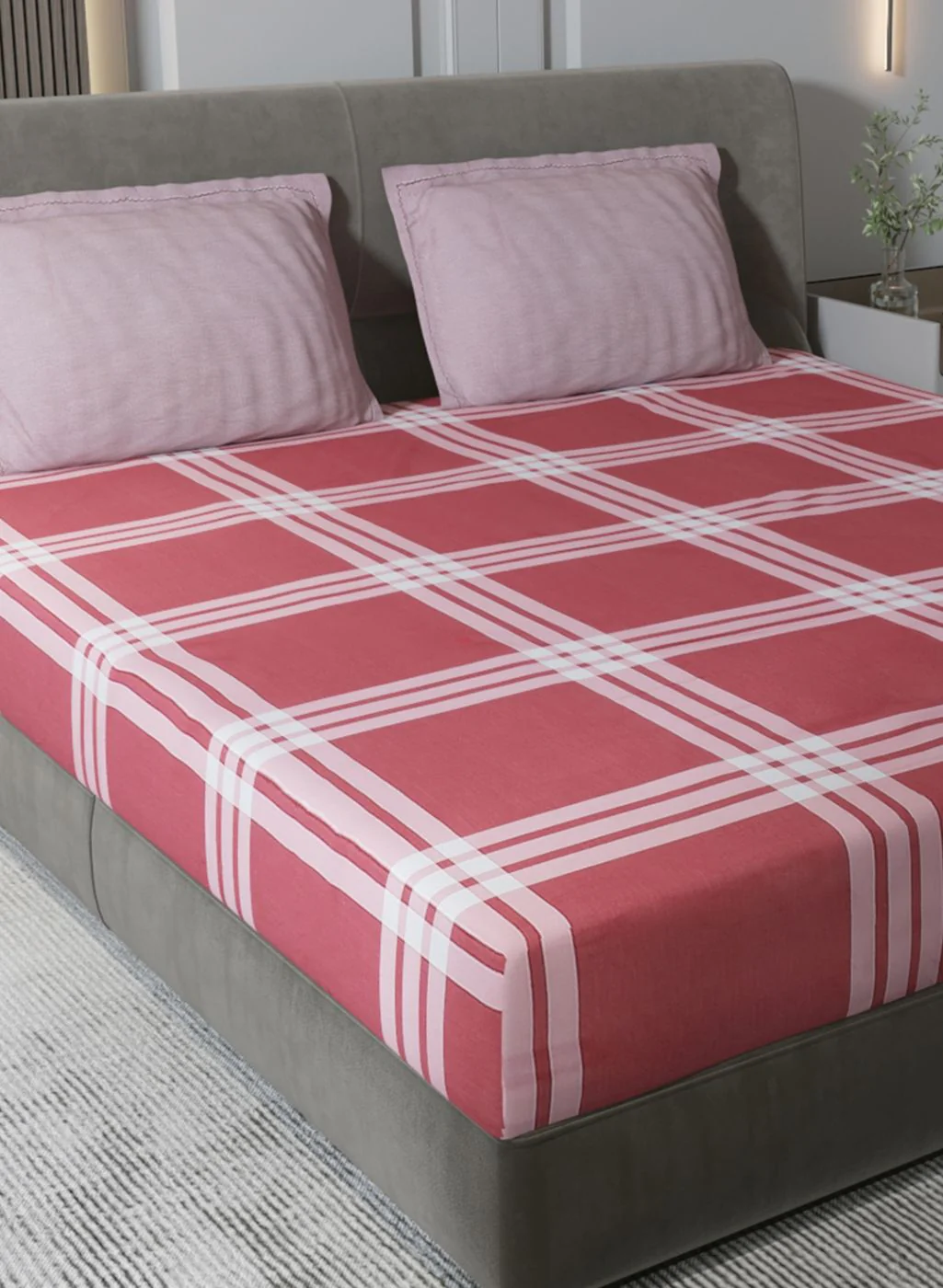 200TC Pure Cotton Queen Bedsheet with 2 Pillow Covers - Image 4