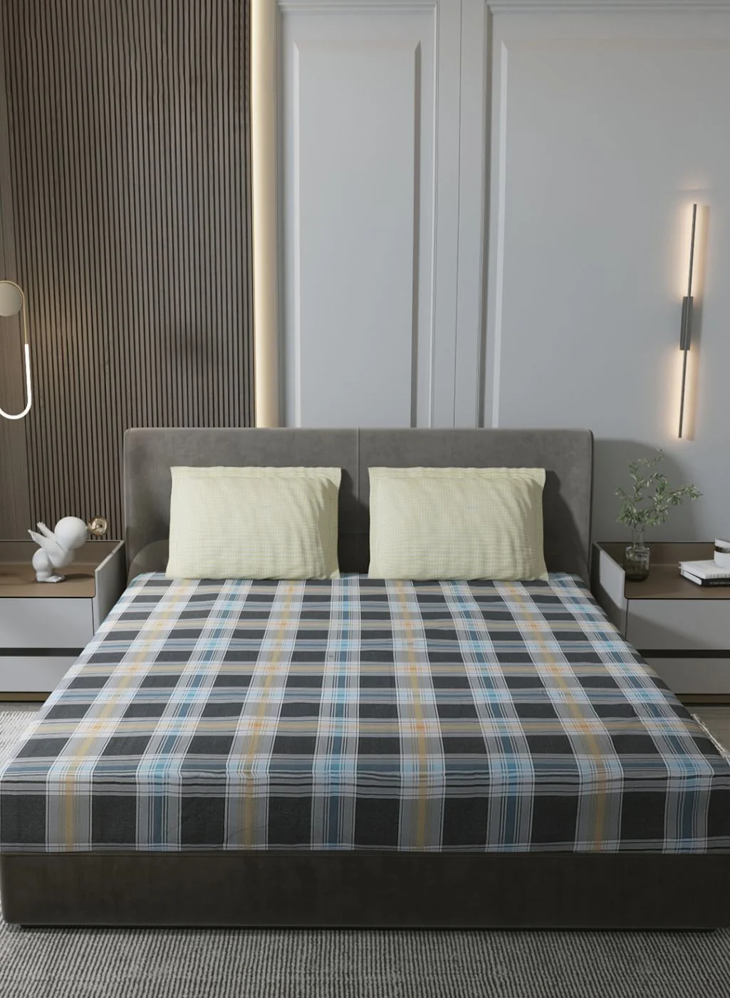 200TC Pure Cotton Queen Bedsheet with 2 Pillow Covers - Image 2