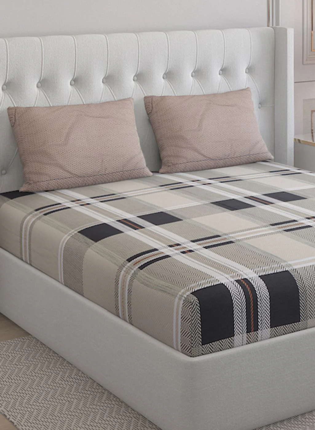 200TC Pure Cotton Queen Bedsheet with 2 Pillow Covers - Image 4