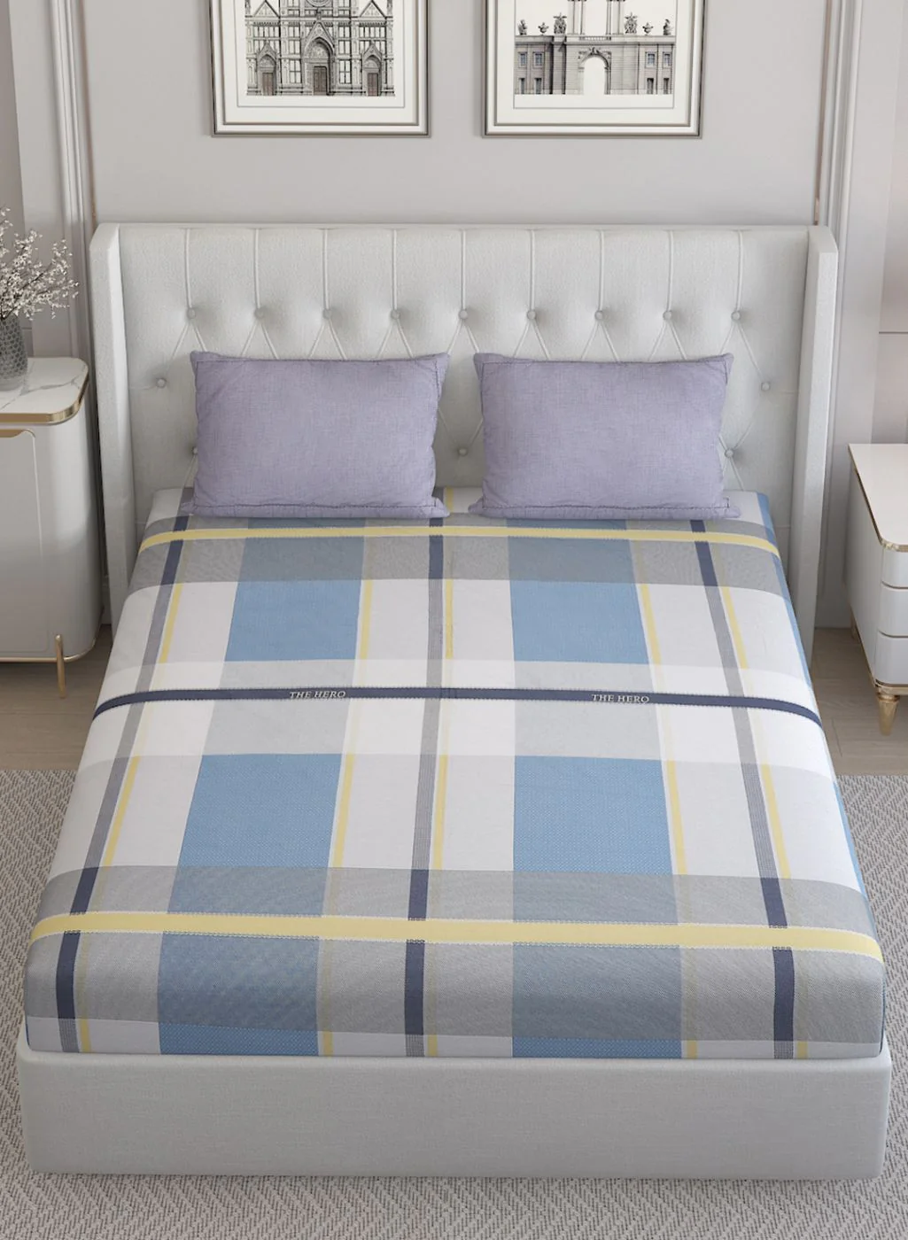 200TC Pure Cotton Queen Bedsheet with 2 Pillow Covers - Image 3