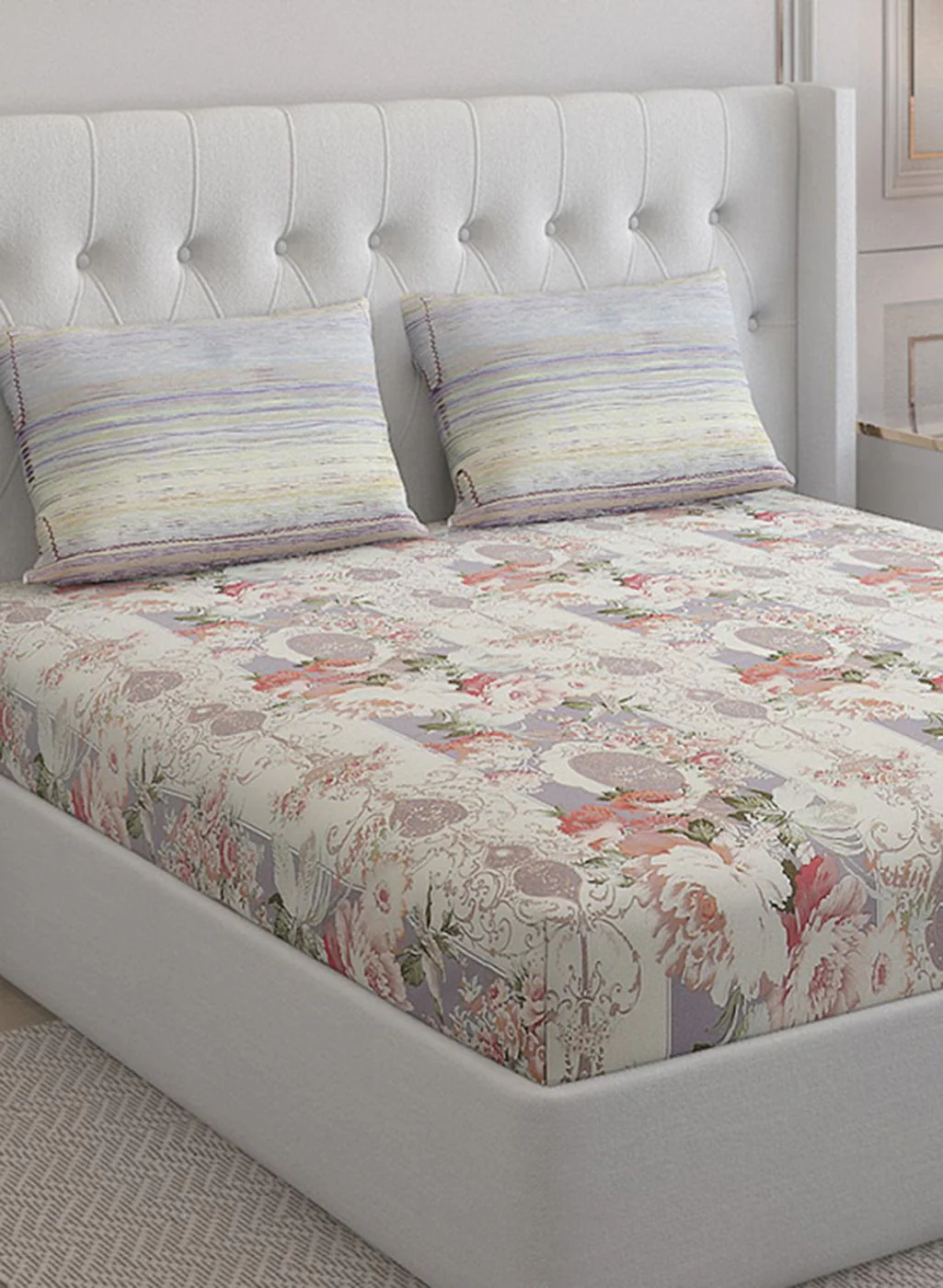 200TC Pure Cotton Queen Bedsheet with 2 Pillow Covers - Image 4