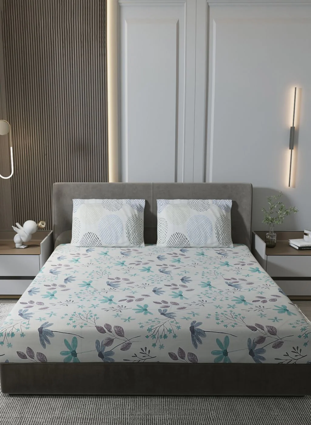 210TC Pure Cotton King Bedsheet with 2 Pillow Covers - Image 2