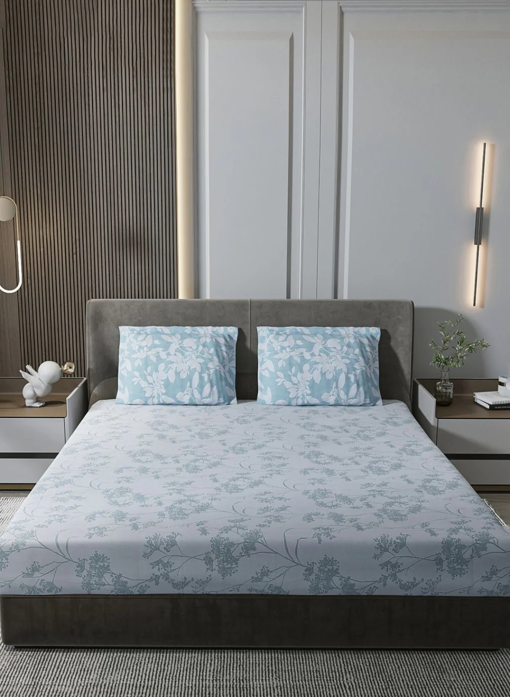 210TC Pure Cotton King Bedsheet with 2 Pillow Covers - Image 2