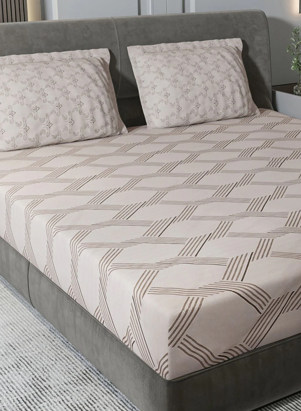210TC Pure Cotton King Bedsheet with 2 Pillow Covers - Image 4