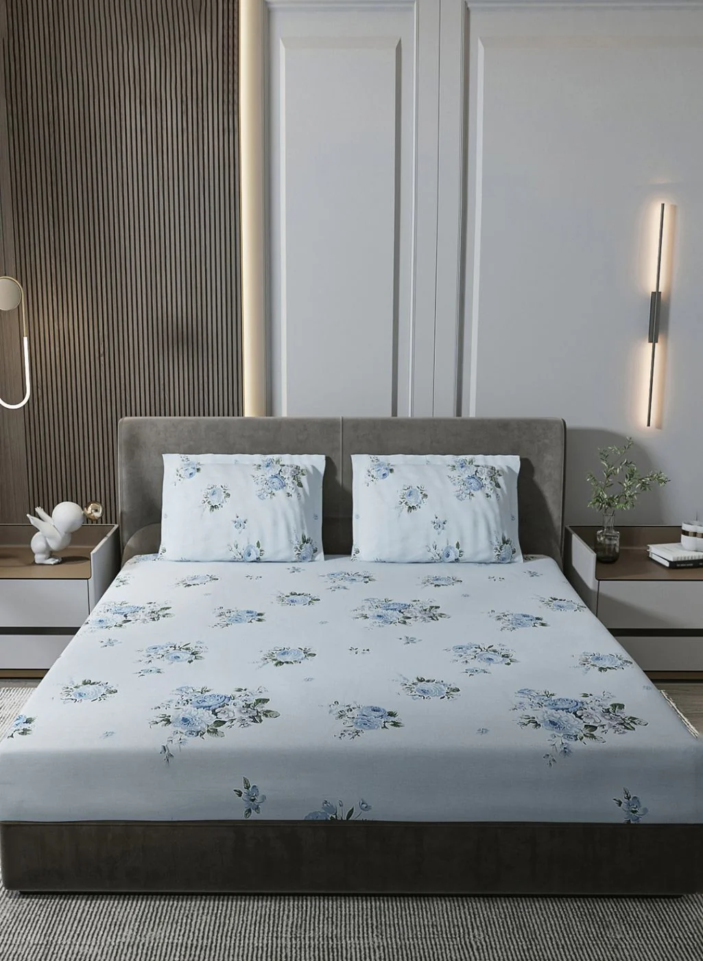 210TC Pure Cotton King Bedsheet with 2 Pillow Covers - Image 2