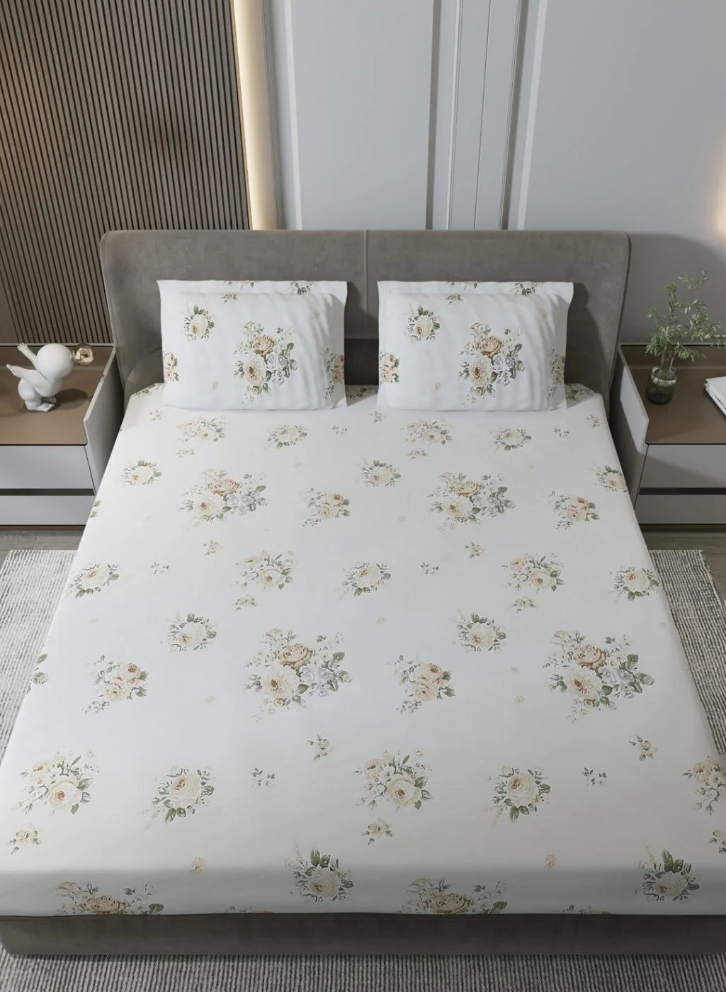 210TC Pure Cotton King Bedsheet with 2 Pillow Covers - Image 3