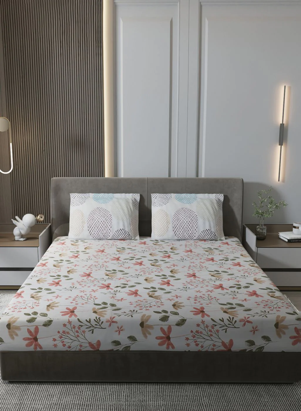 210TC Pure Cotton King Bedsheet with 2 Pillow Covers - Image 2