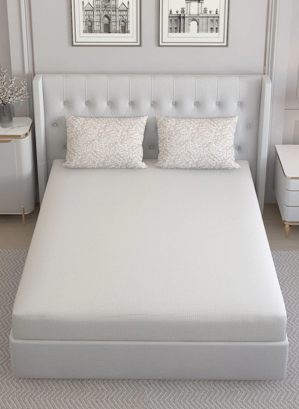210TC Pure Cotton Queen Bedsheet with 2 Pillow Covers - Image 4