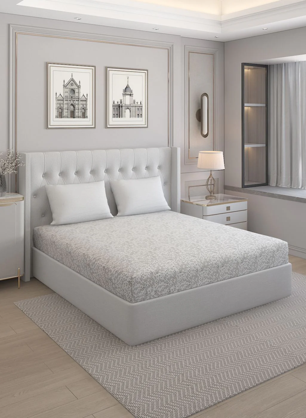 210TC Pure Cotton Queen Bedsheet with 2 Pillow Covers - Image 2