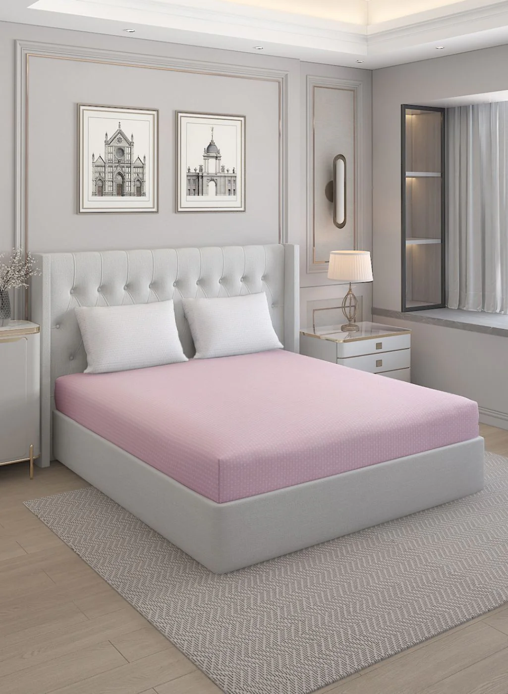 210TC Pure Cotton Queen Bedsheet with 2 Pillow Covers - Image 2