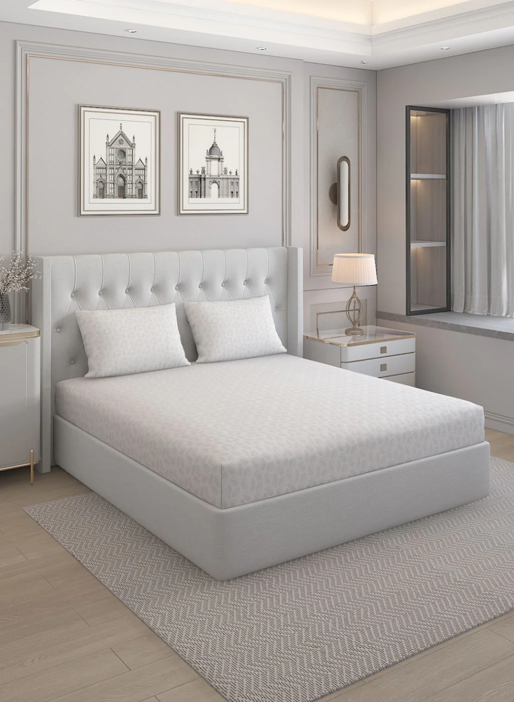 210TC Pure Cotton Queen Bedsheet with 2 Pillow Covers - Image 2