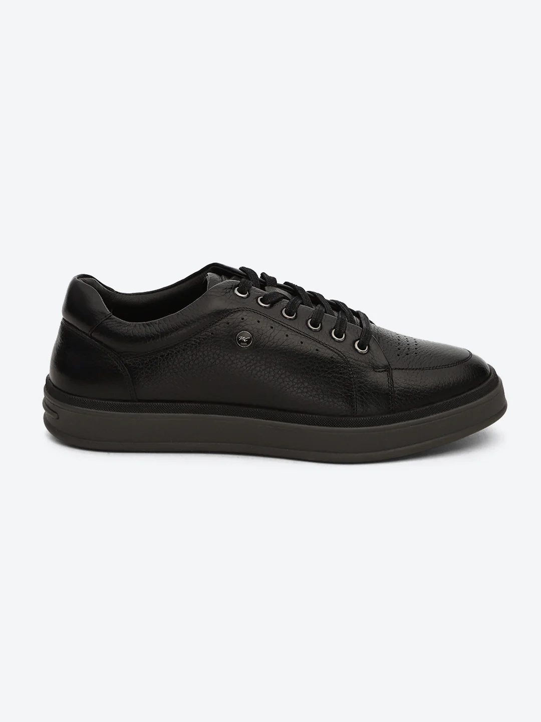 Monte Carlo Black Comfort Low-Top Leather Casual Sneakers for Men - Image 5