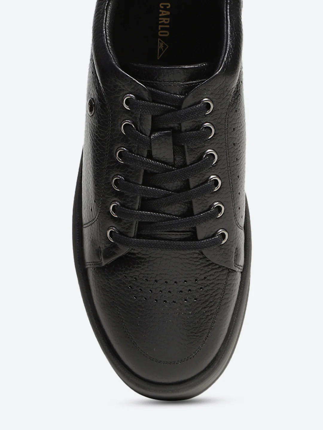 Monte Carlo Black Comfort Low-Top Leather Casual Sneakers for Men - Image 7