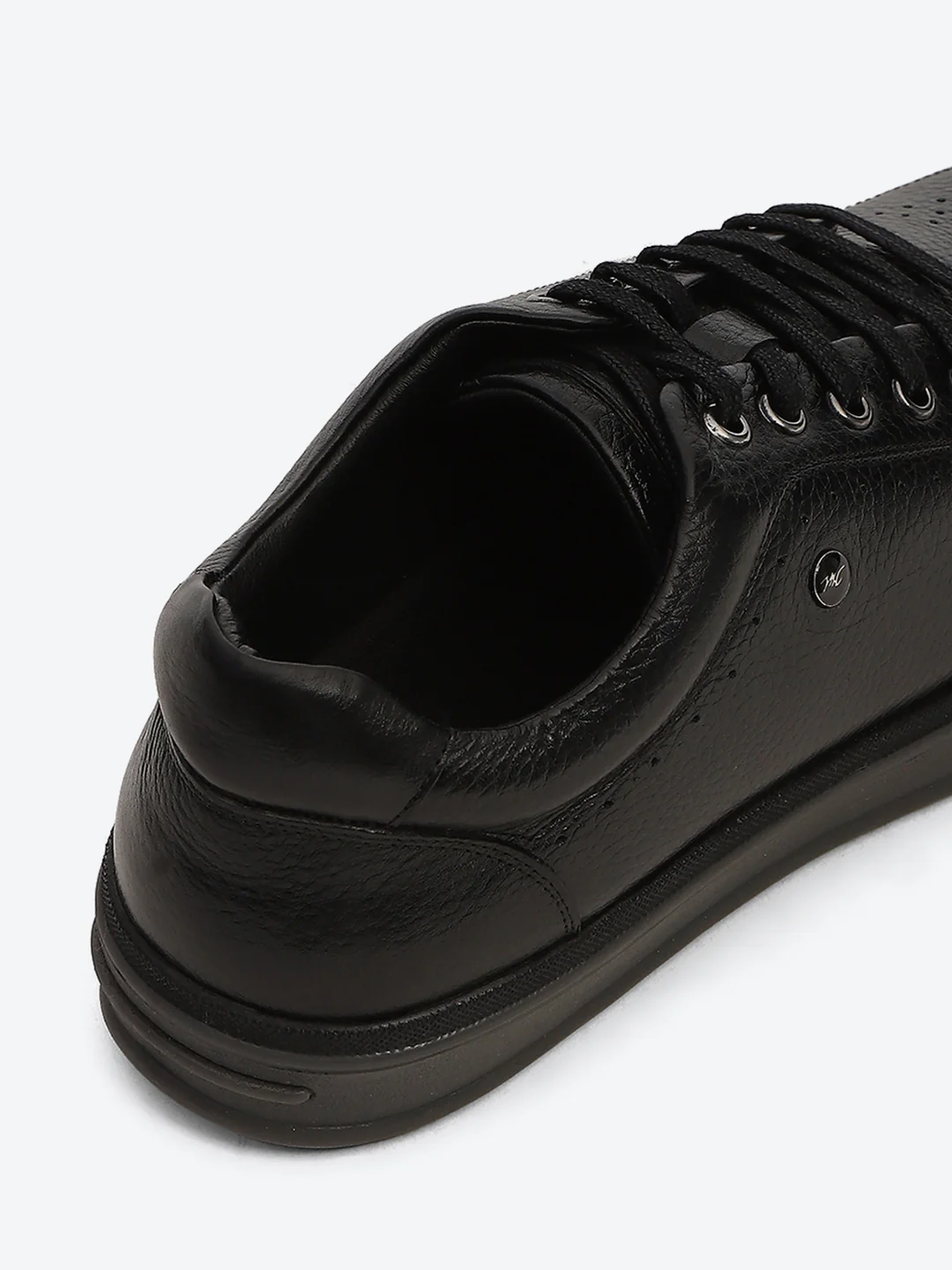 Monte Carlo Black Comfort Low-Top Leather Casual Sneakers for Men - Image 9