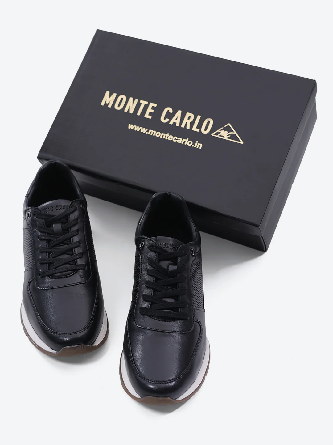 Monte Carlo Black Lace Up Low-Top Casual Sneaker Shoe for Men - Image 2