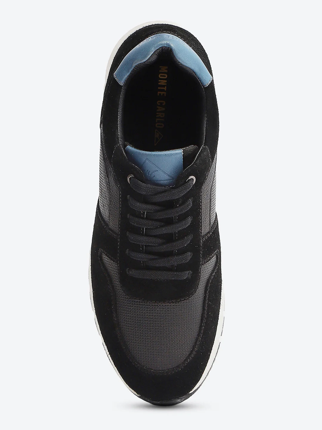 Monte Carlo Black Leather Classic Retro Vintage Casual Lifestyle Trainer Lace-Up Sneakers for Men - Image 6