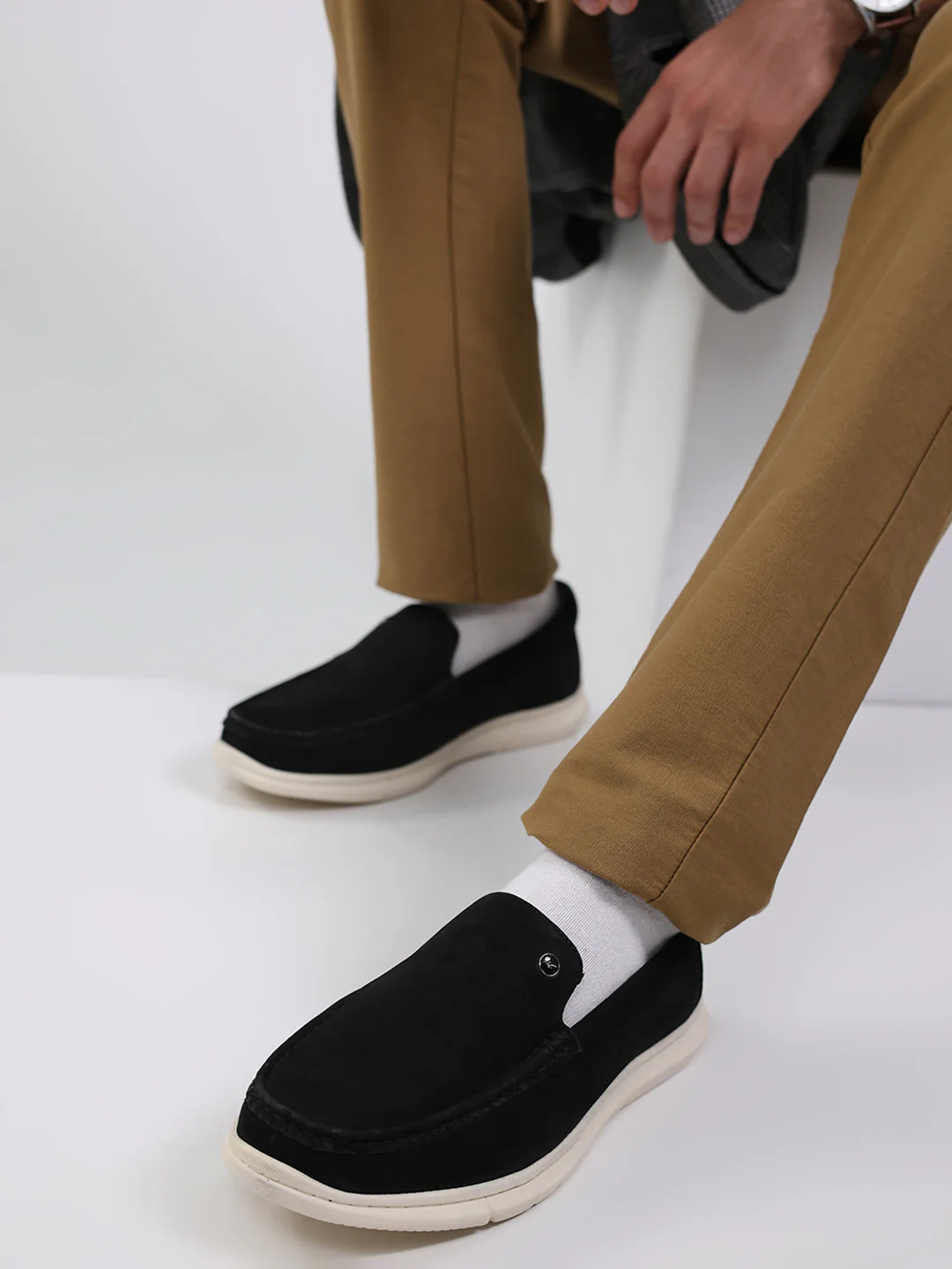 Monte Carlo Black Light Weight Nu Buck Leather Casual Slip on Loafers for Men - Image 10