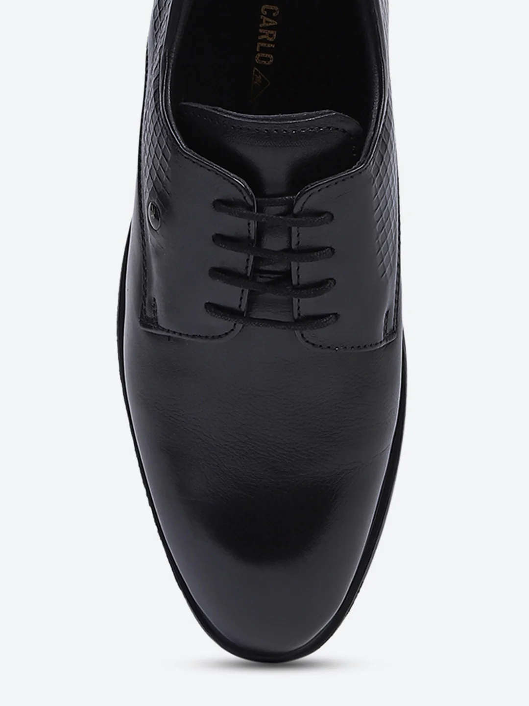 Monte Carlo Black Polished Finish Formal & Business Lace Up Style Derby Dress Shoes for Men - Image 7