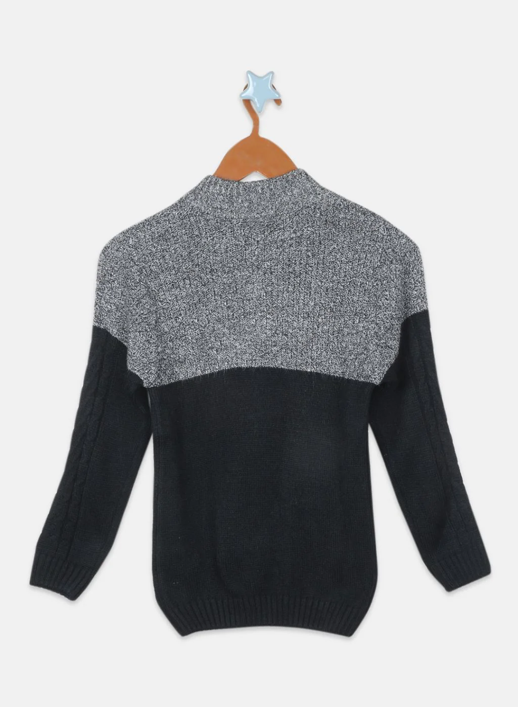 Boys Black Printed Pullover - Image 2
