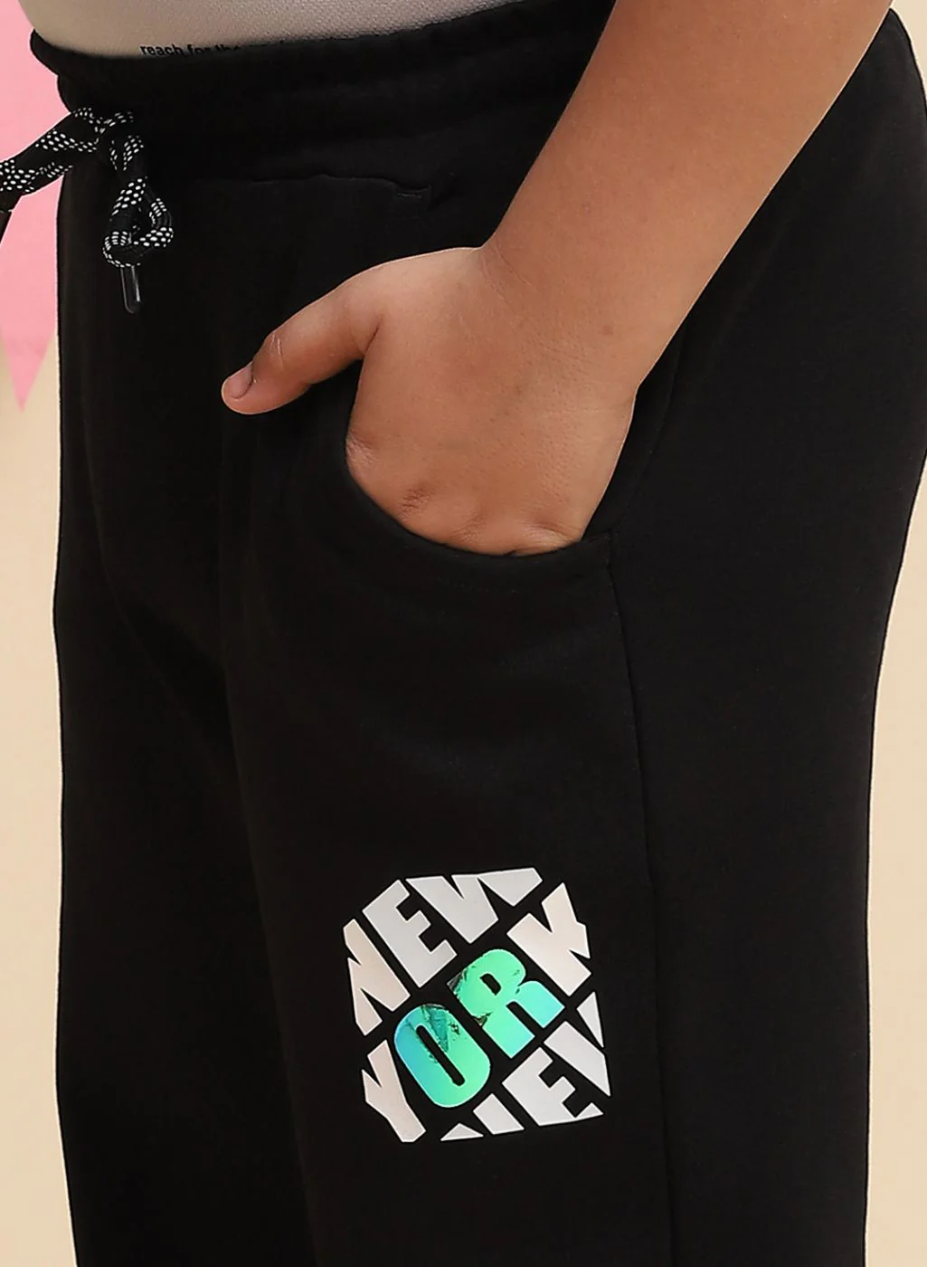 Boys Black Regular Fit Lower - Image 6