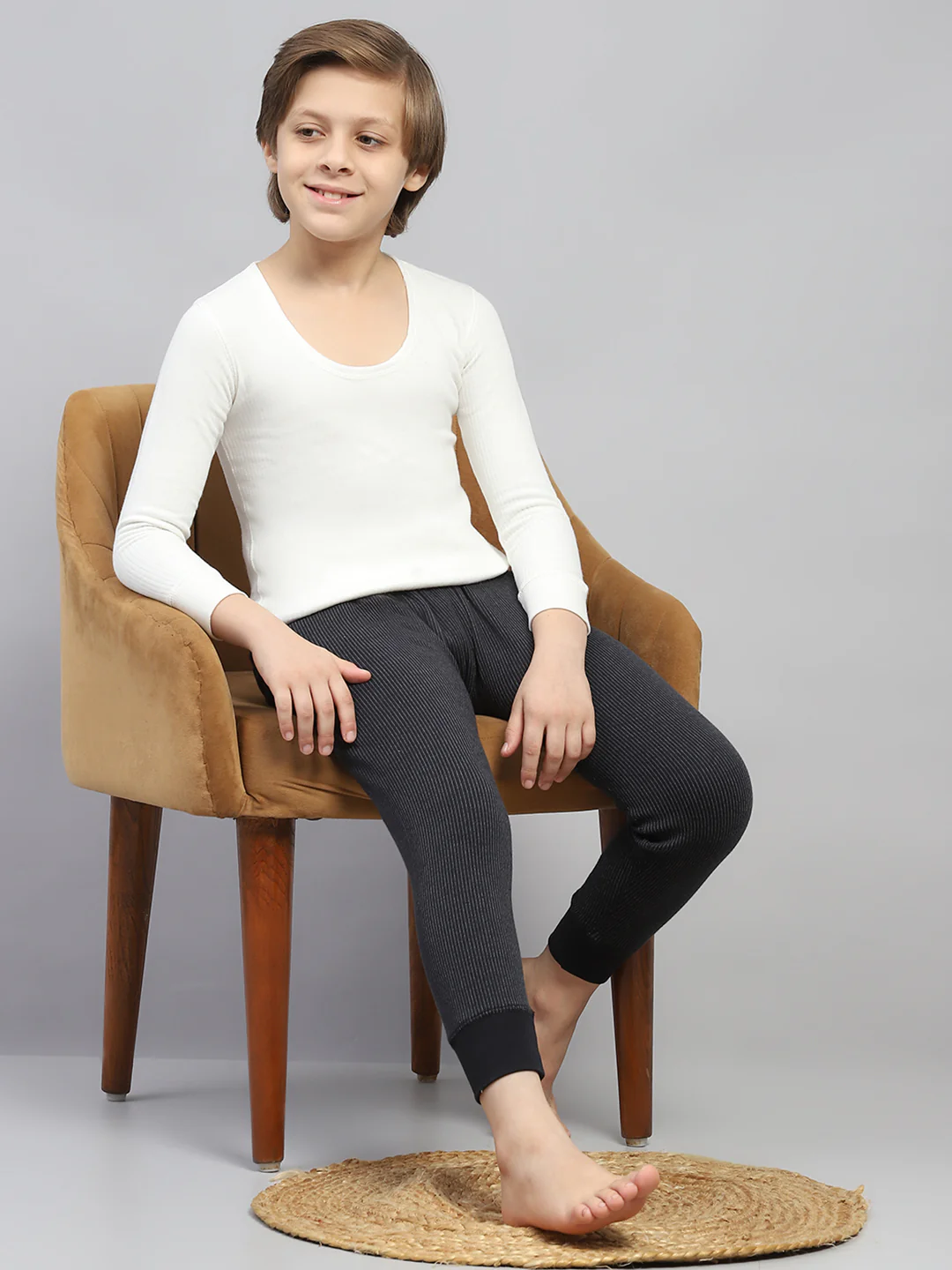 Boys Black Solid Thermal Lower - Image 2