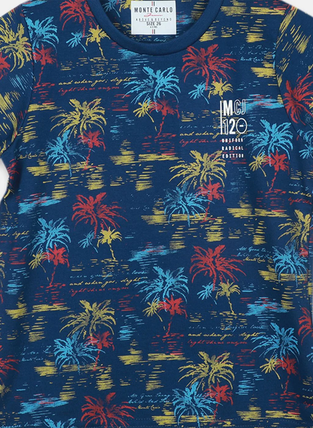 Boys Blue Printed Bermuda Set - Image 4