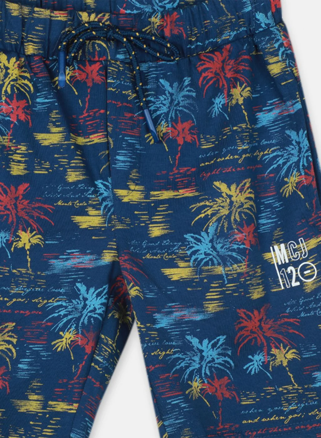 Boys Blue Printed Bermuda Set - Image 6