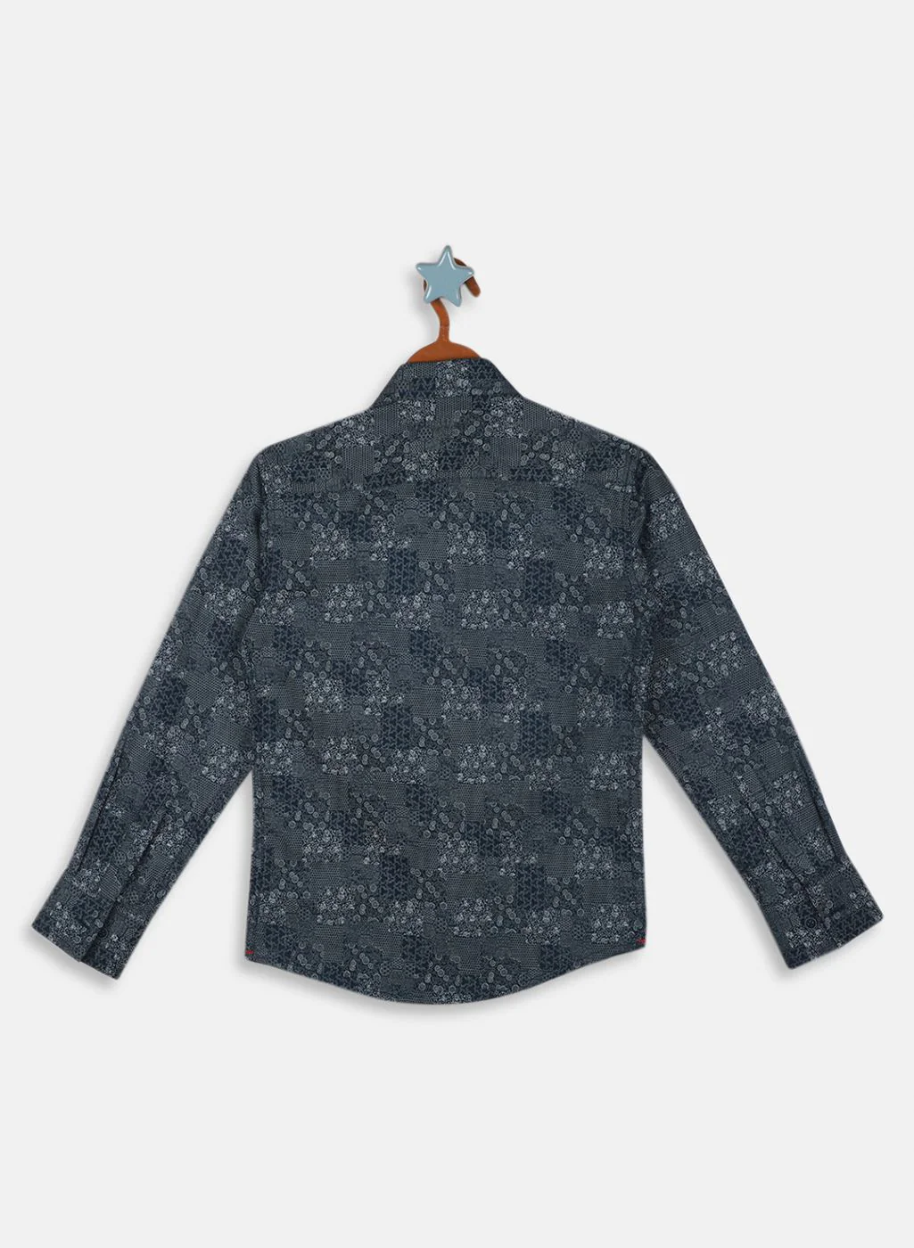 Boys Blue Solid Shirt - Image 2