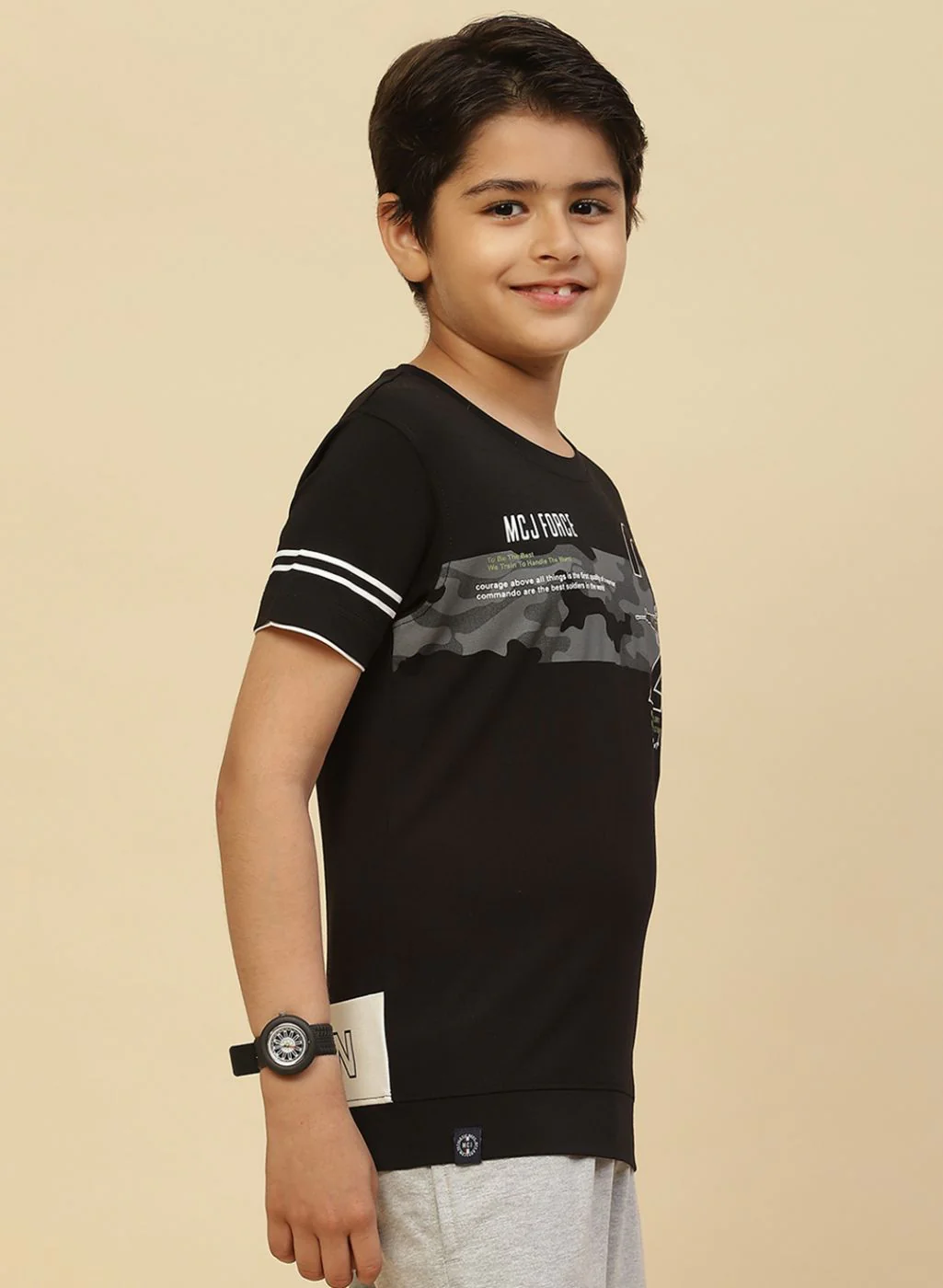 Boys Grey Printed Bermuda - Image 3