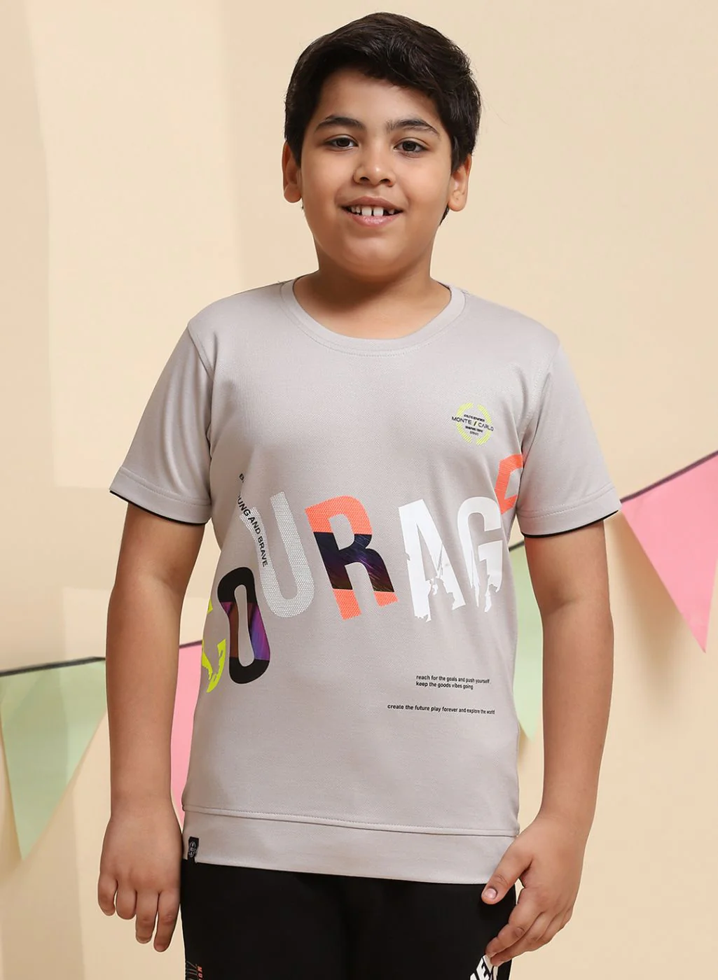 Boys Grey Printed T-Shirt - Image 2