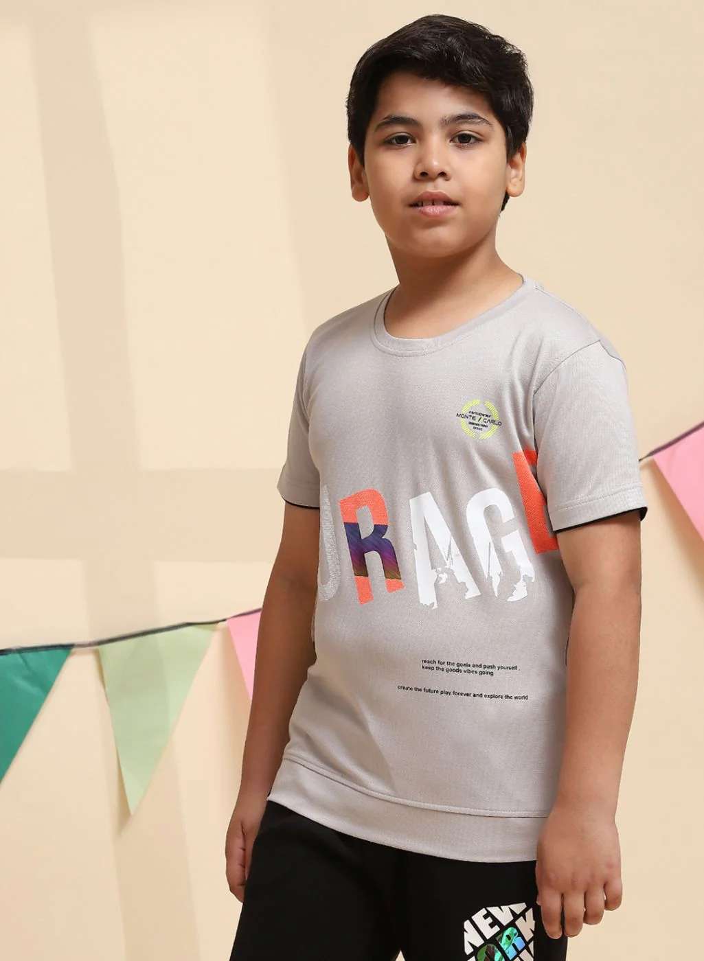 Boys Grey Printed T-Shirt - Image 3