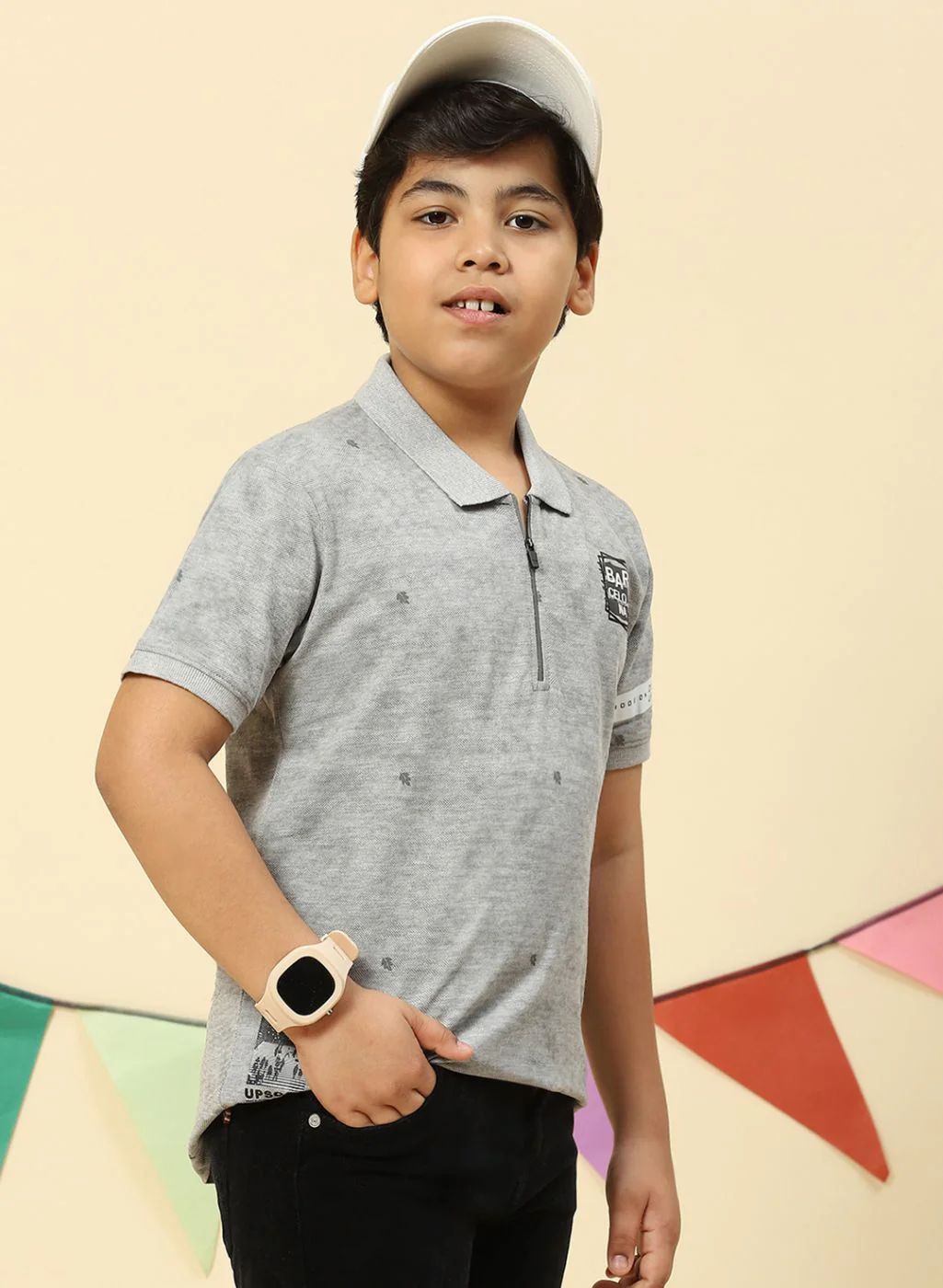 Boys Grey Printed T-Shirt - Image 4