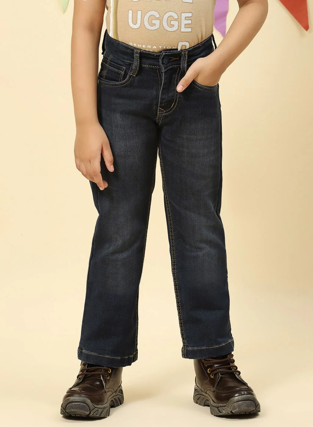 Boys Grey Regular Fit Denim - Image 2