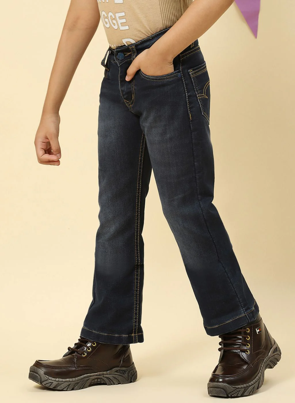 Boys Grey Regular Fit Denim - Image 3