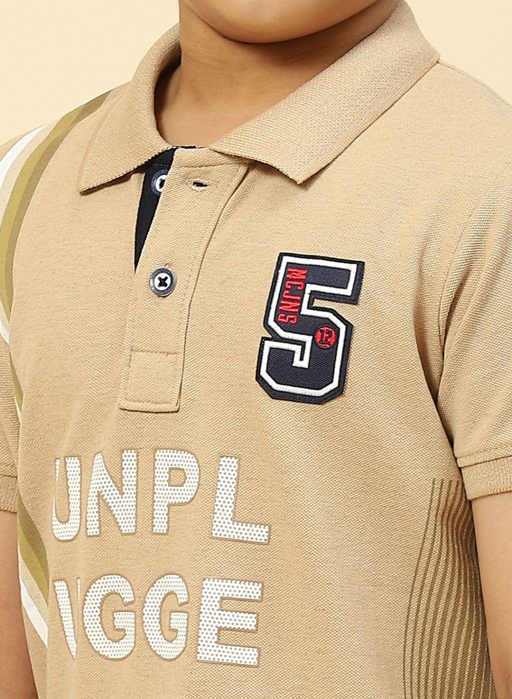 Boys Khaki Printed T-Shirt - Image 6
