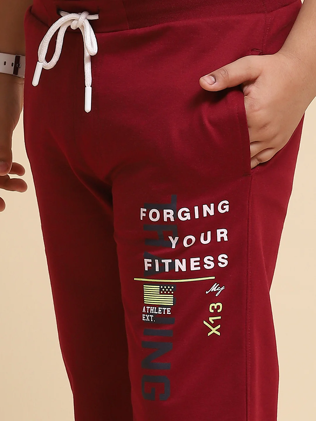 Boys Maroon Regular Fit Lower - Image 6