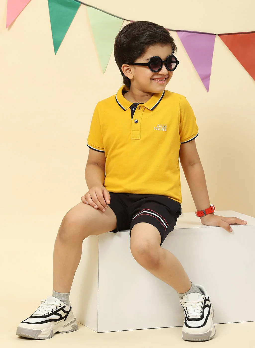 Boys Mustard Printed T-Shirt - Image 2