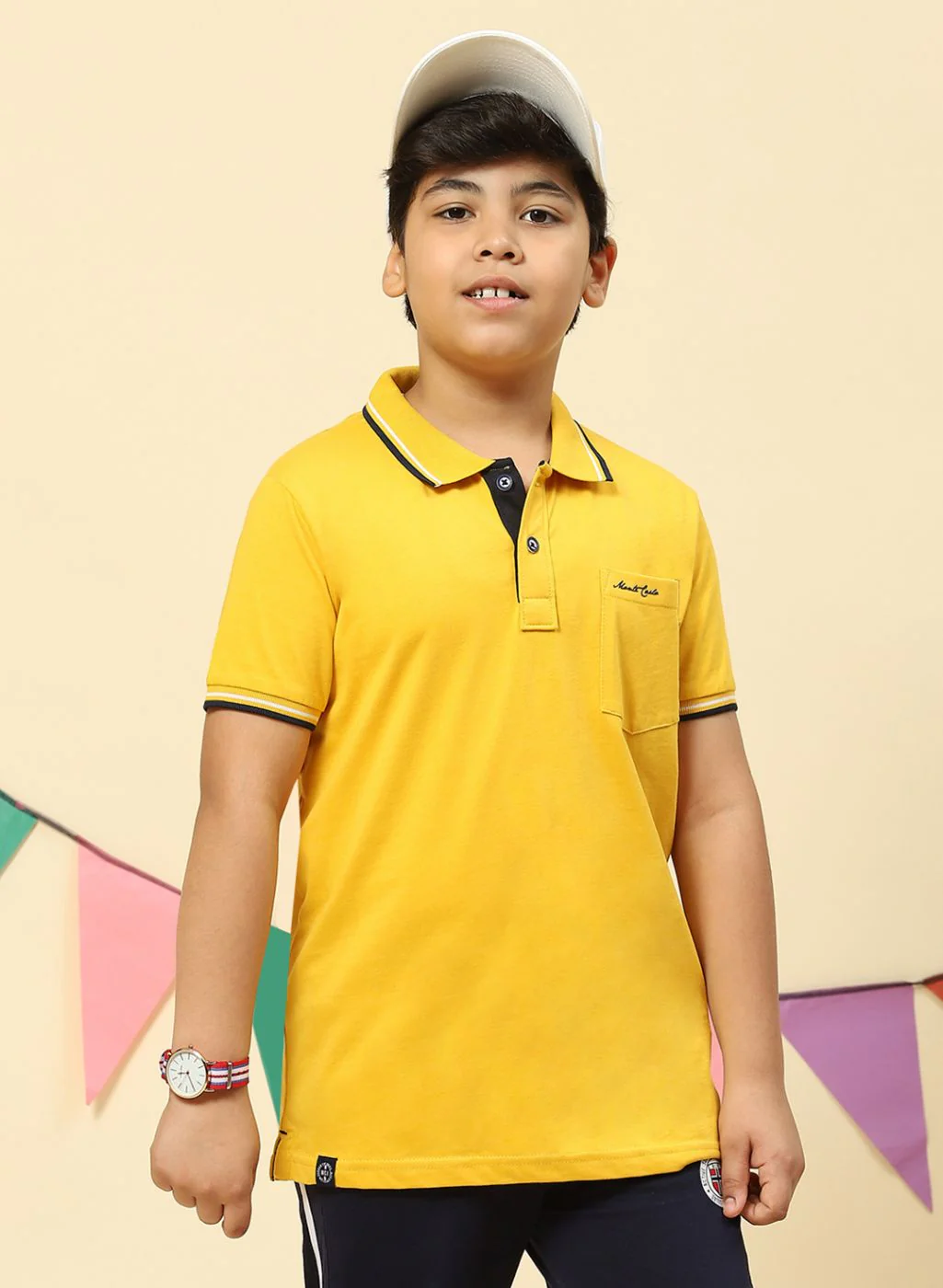 Boys Mustard Printed T-Shirt - Image 2