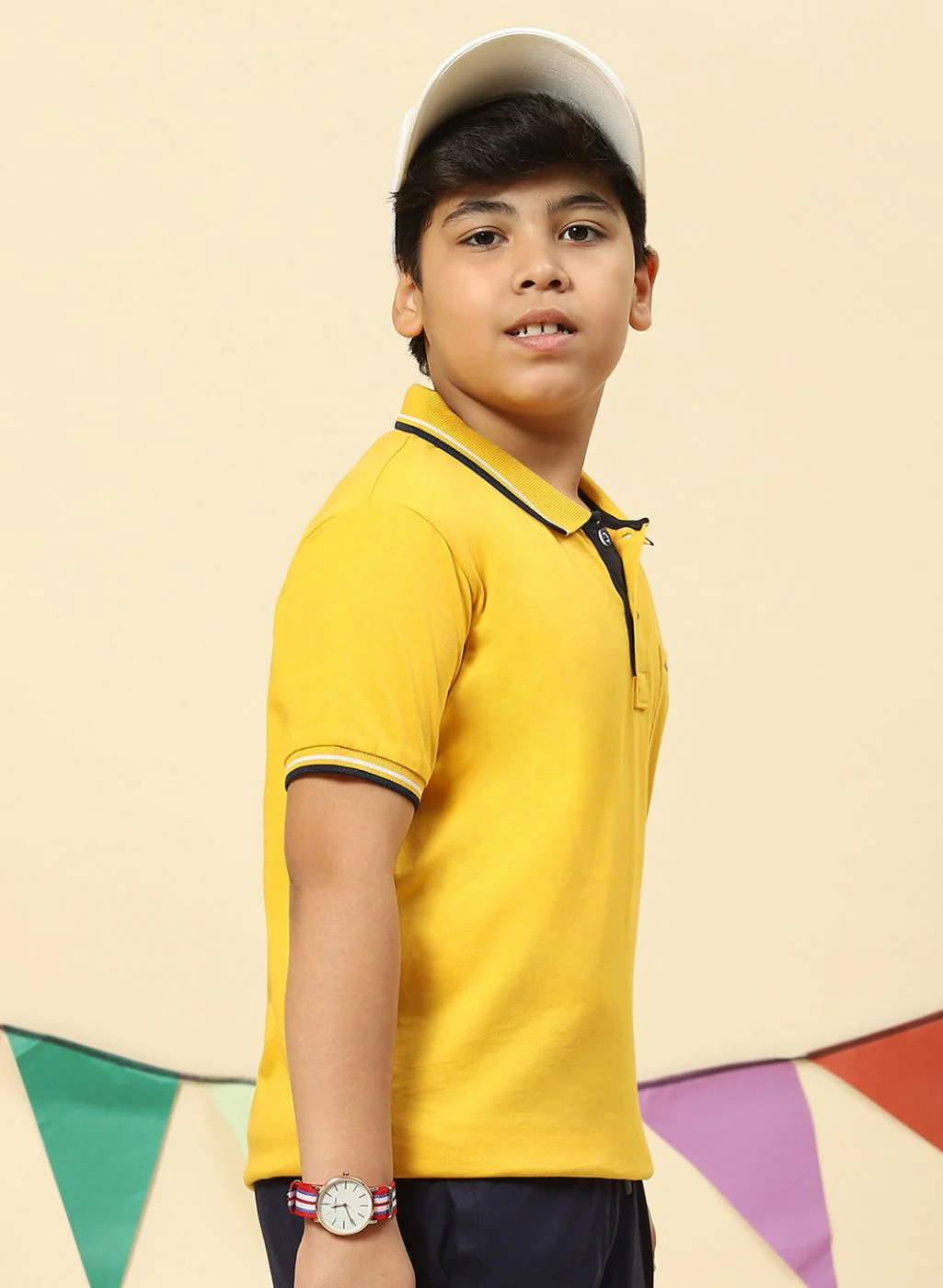 Boys Mustard Printed T-Shirt - Image 4