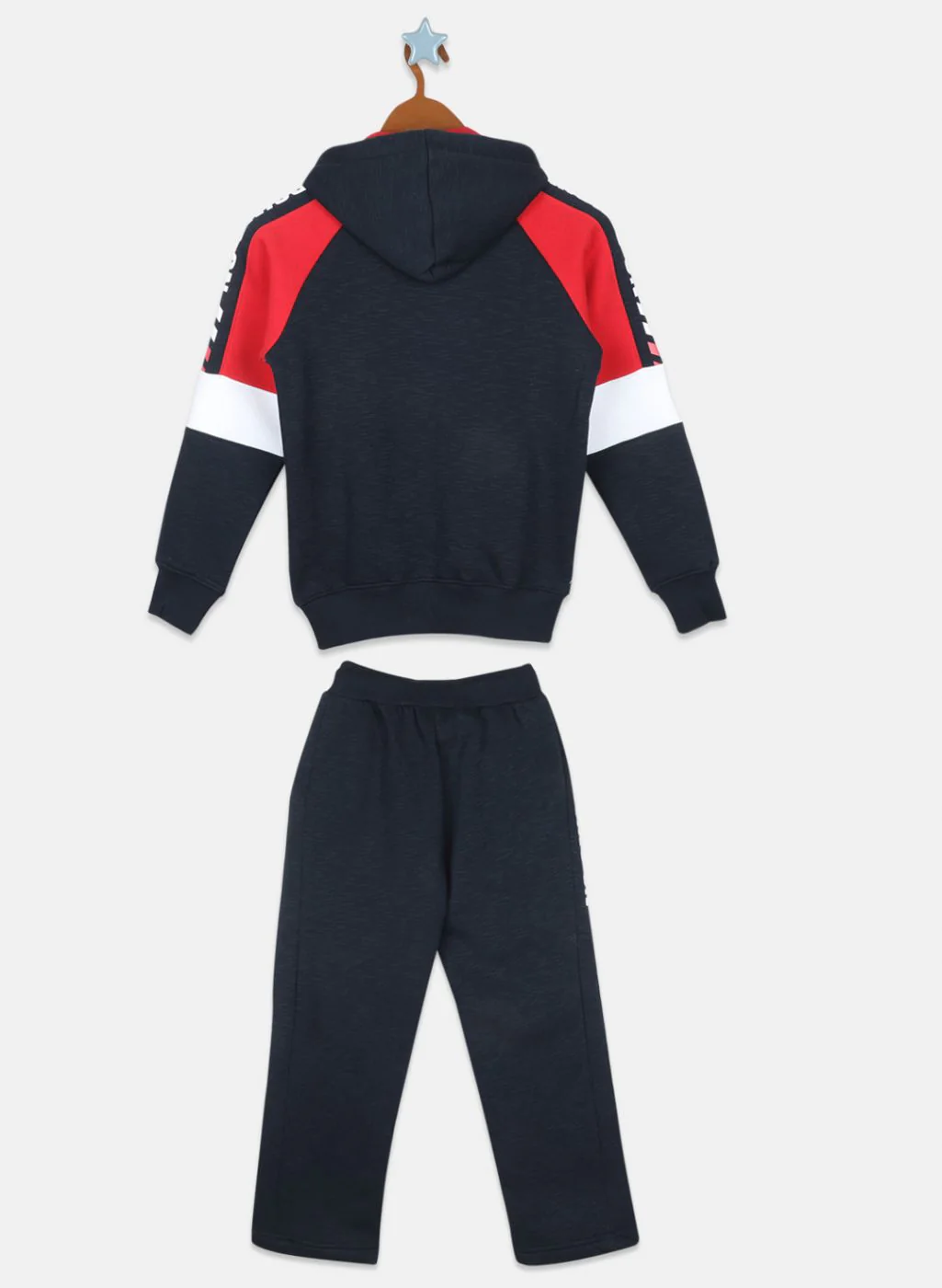 Boys NAvy Blue Printed Tracksuit - Image 2