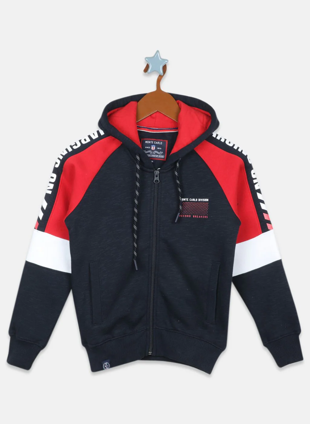 Boys NAvy Blue Printed Tracksuit - Image 3