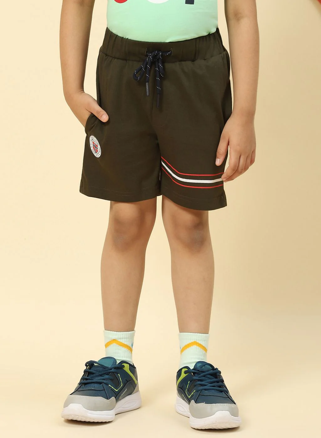 Boys Olive Printed Bermuda - Image 2