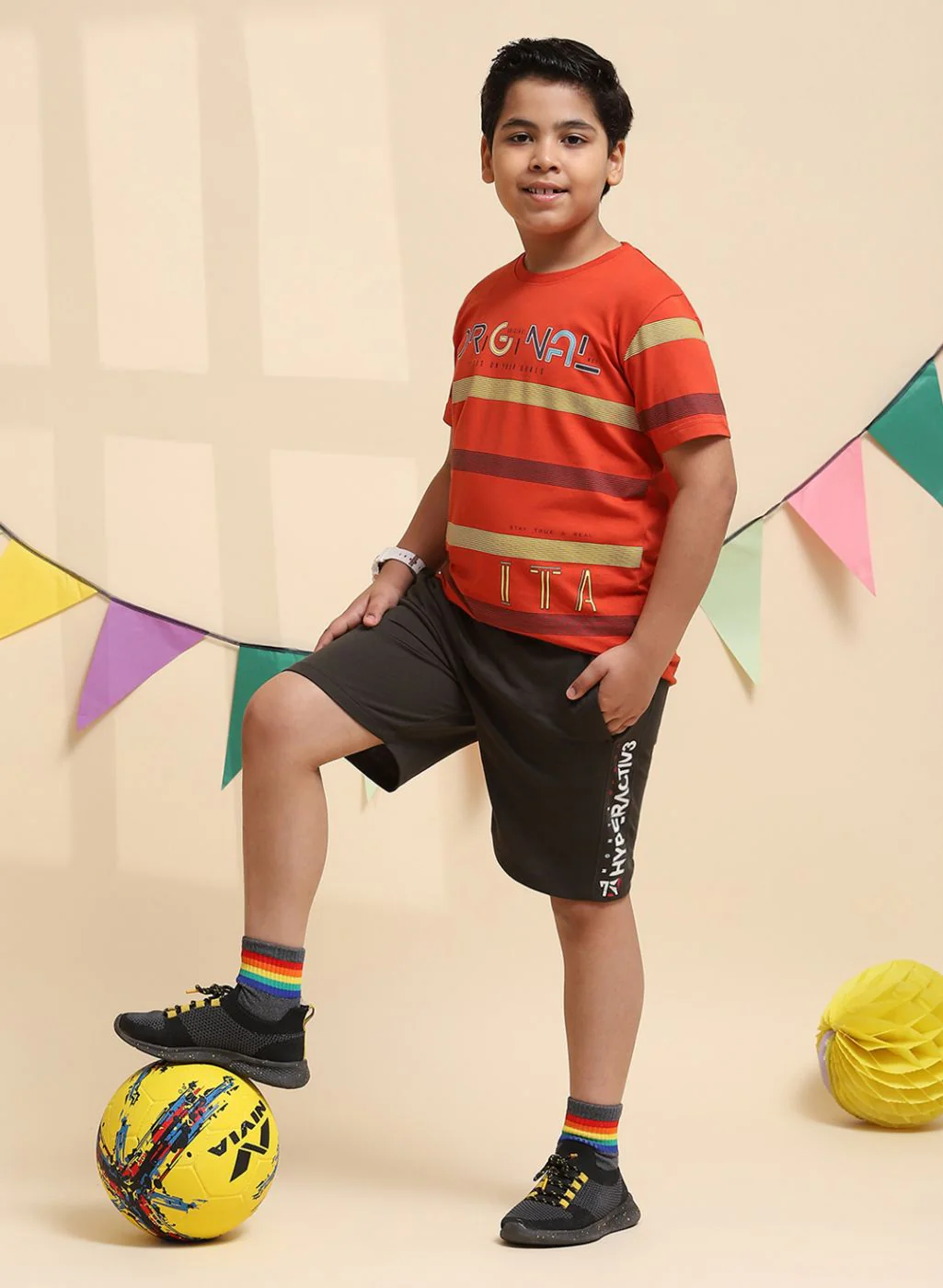 Boys Olive Printed Bermuda - Image 2