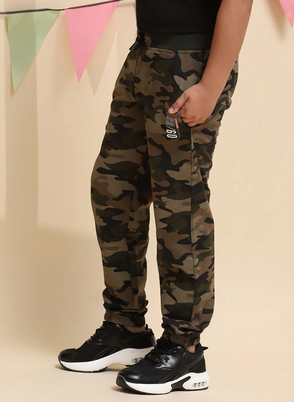 Boys Olive Regular Fit Lower - Image 3