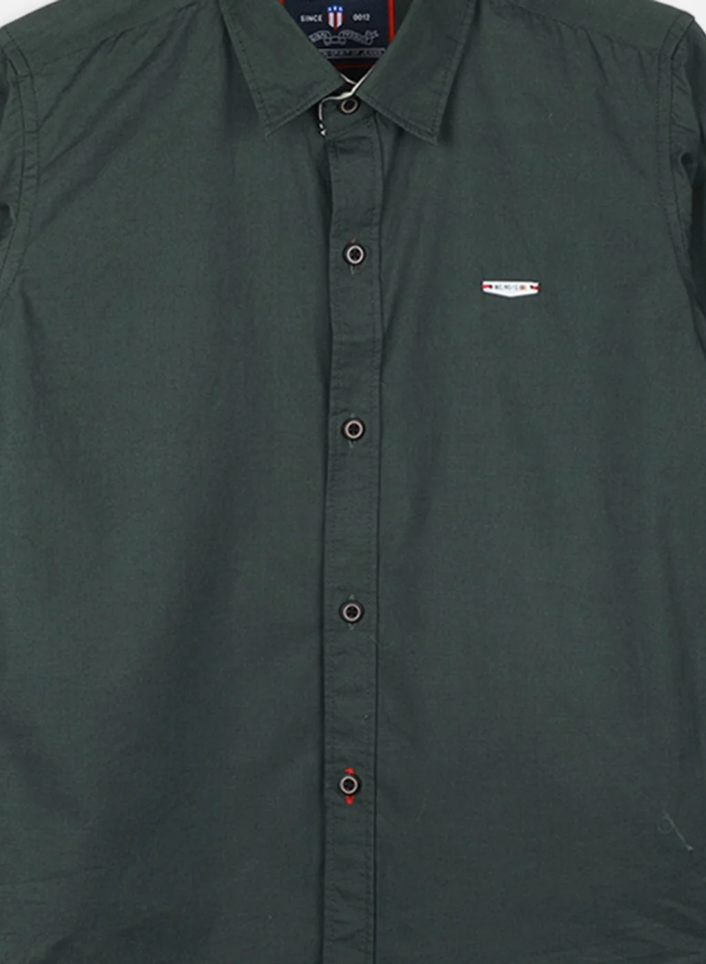 Boys Olive Solid Shirt - Image 3