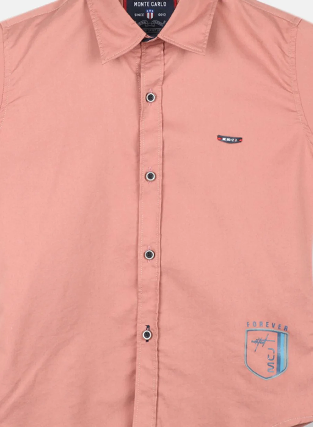Boys Peach Solid Shirt - Image 3